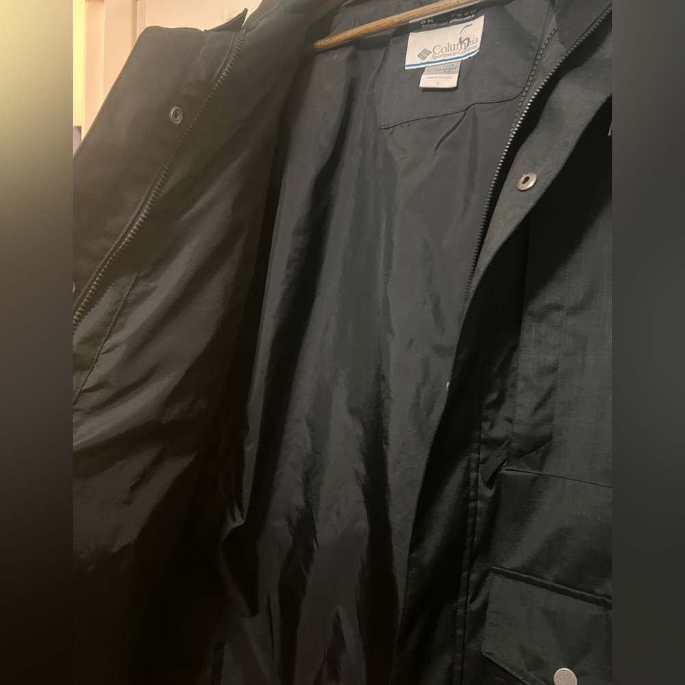 Columbia Men's Black Raincoat Horizons Pine II Interchange Jacket Omni Tech L XL - Picture 8 of 9